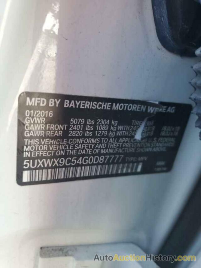 BMW X3 XDRIVE28I, 5UXWX9C54G0D87777