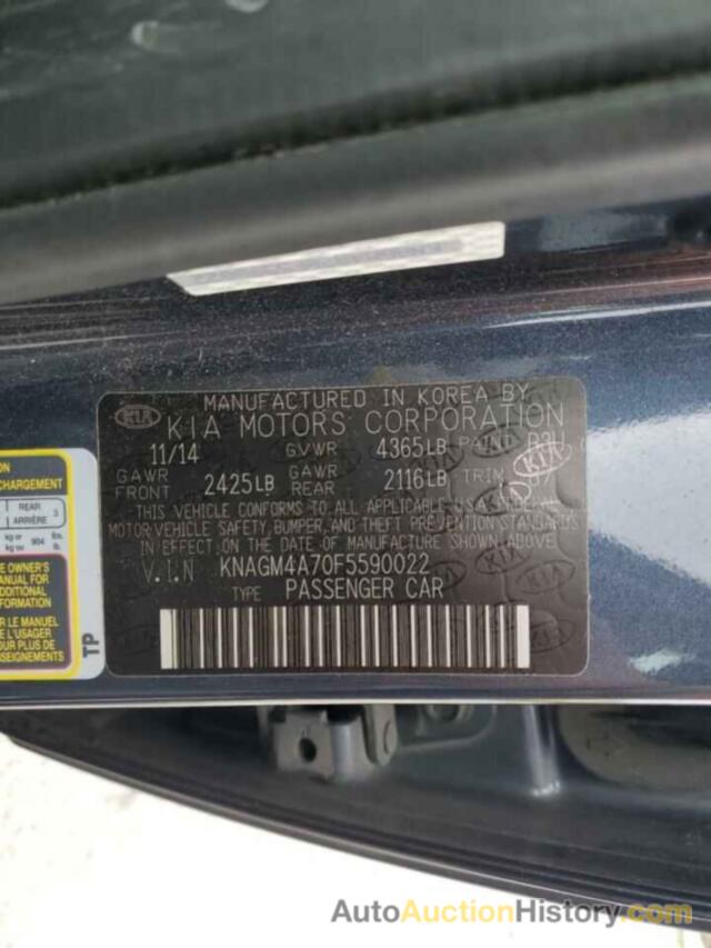 KIA OPTIMA LX, KNAGM4A70F5590022