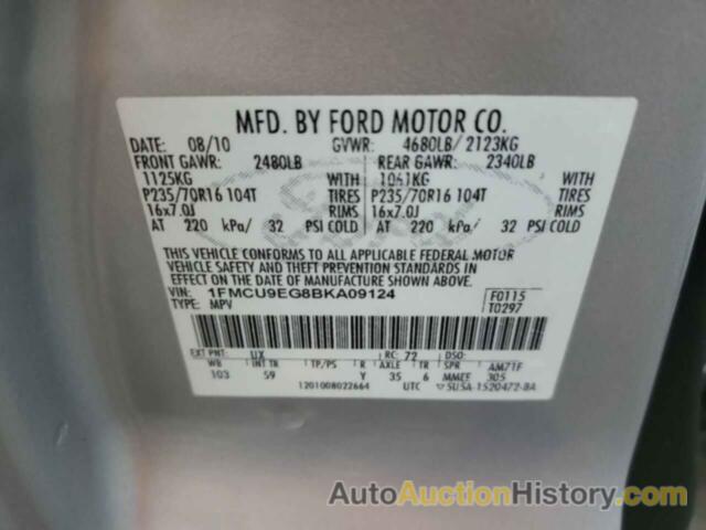 FORD ESCAPE LIMITED, 1FMCU9EG8BKA09124