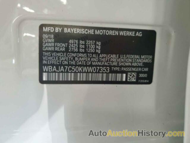 BMW 5 SERIES XI, WBAJA7C50KWW07353