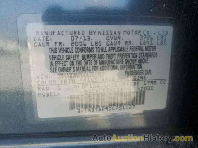 NISSAN SENTRA S, 3N1AB7AP9DL751127