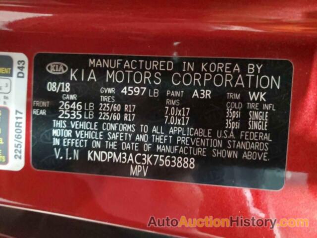 KIA SPORTAGE LX, KNDPM3AC3K7563888