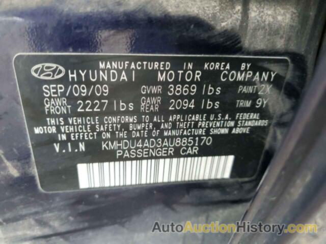 HYUNDAI ELANTRA BLUE, KMHDU4AD3AU885170