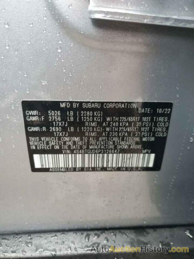 SUBARU OUTBACK WI WILDERNESS, 4S4BTGUD6P3126647