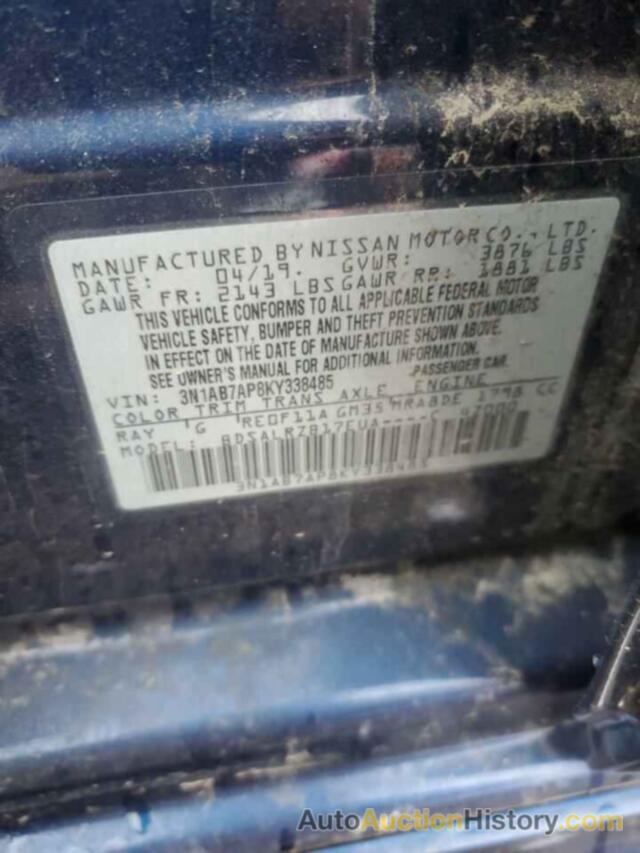 NISSAN SENTRA S, 3N1AB7AP8KY338485