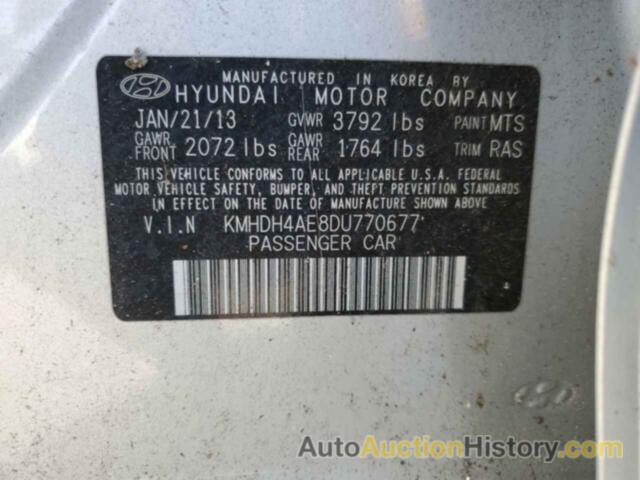 HYUNDAI ELANTRA GLS, KMHDH4AE8DU770677