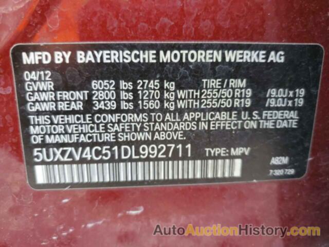 BMW X5 XDRIVE35I, 5UXZV4C51DL992711