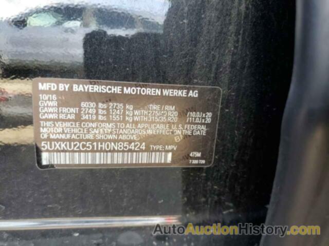 BMW X6 XDRIVE35I, 5UXKU2C51H0N85424