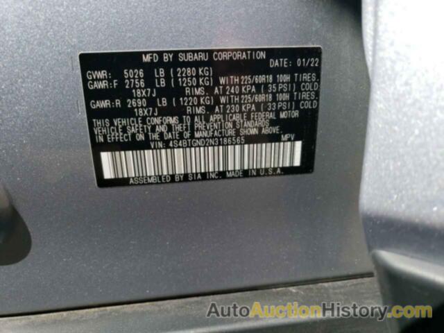 SUBARU OUTBACK LIMITED XT, 4S4BTGND2N3186565