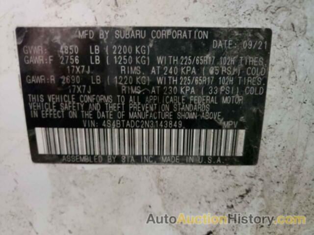 SUBARU OUTBACK PREMIUM, 4S4BTADC2N3143849