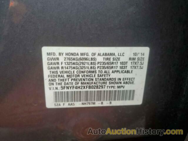 HONDA PILOT LX, 5FNYF4H2XFB028297