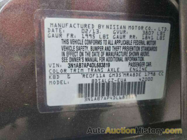 NISSAN SENTRA S, 3N1AB7AP4DL683819