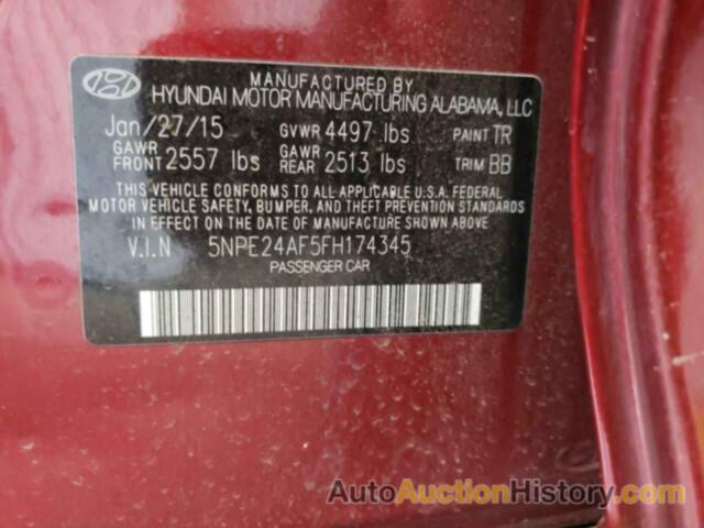 HYUNDAI SONATA SE, 5NPE24AF5FH174345