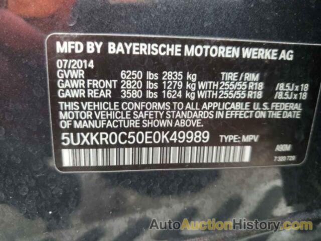 BMW X5 XDRIVE35I, 5UXKR0C50E0K49989