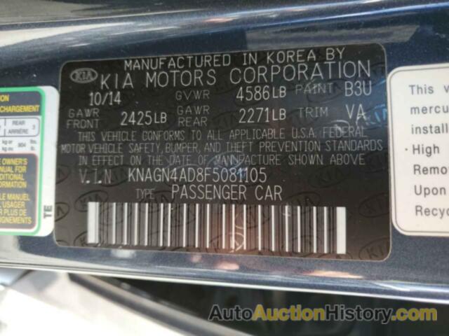 KIA OPTIMA HYBRID, KNAGN4AD8F5081105