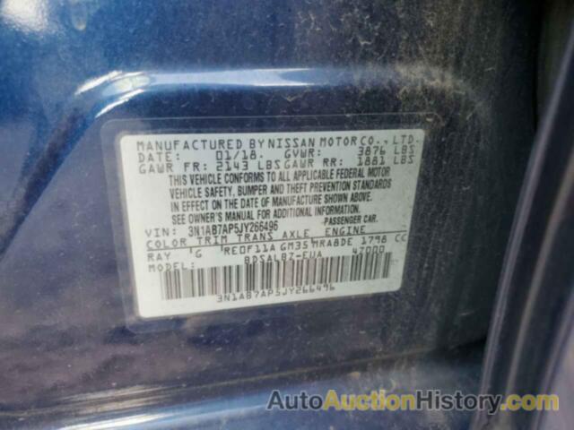 NISSAN SENTRA S, 3N1AB7AP5JY266496