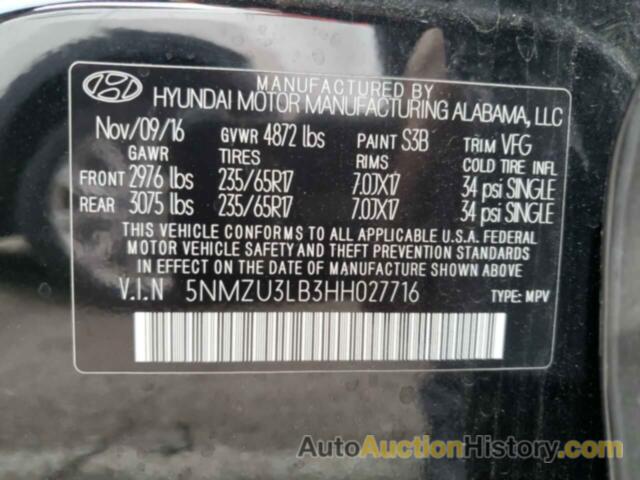 HYUNDAI SANTA FE, 5NMZU3LB3HH027716