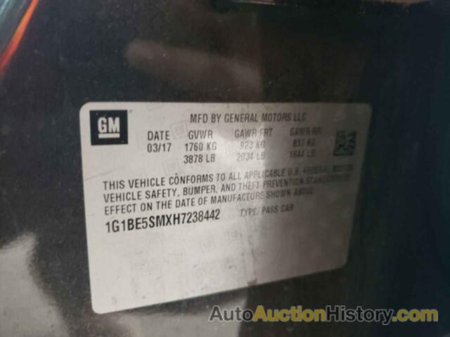 CHEVROLET CRUZE LT, 1G1BE5SMXH7238442