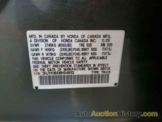 HONDA RIDGELINE RTL, 2HJYK16516H548112