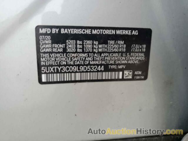 BMW X3 SDRIVE30I, 5UXTY3C09L9D53244