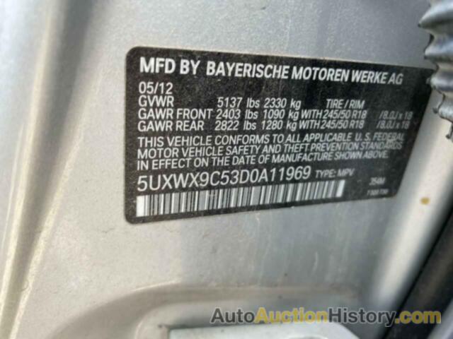 BMW X3 XDRIVE28I, 5UXWX9C53D0A11969