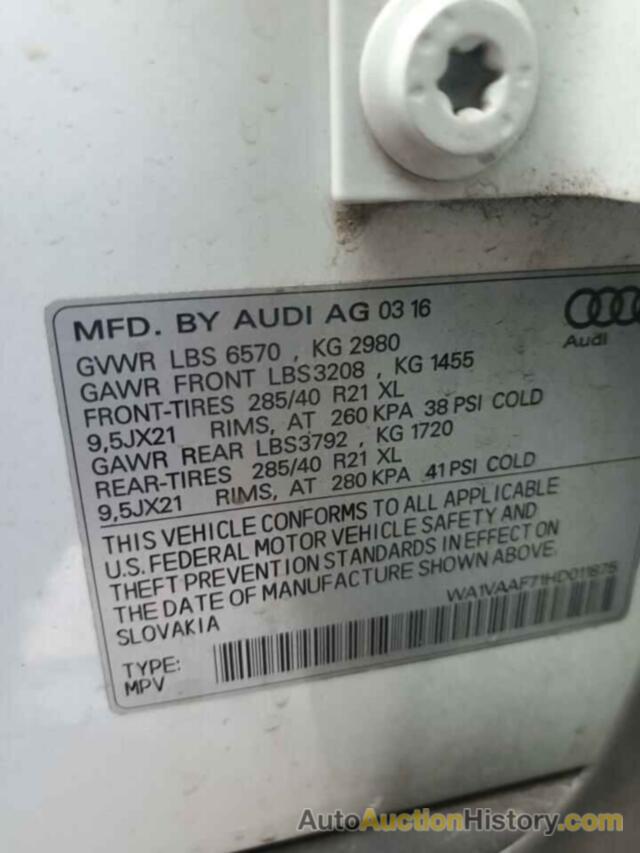 AUDI Q7 PRESTIGE, WA1VAAF71HD011875