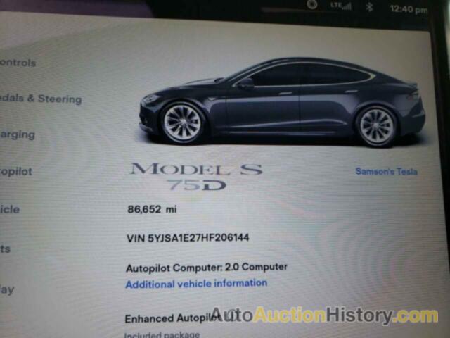 TESLA MODEL S, 5YJSA1E27HF206144