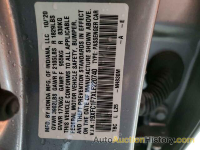 HONDA CIVIC EXL, 19XFC1F7XLE220740