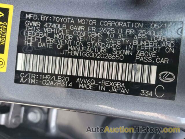 LEXUS ES300 300H, JTHBW1GG0D2028650