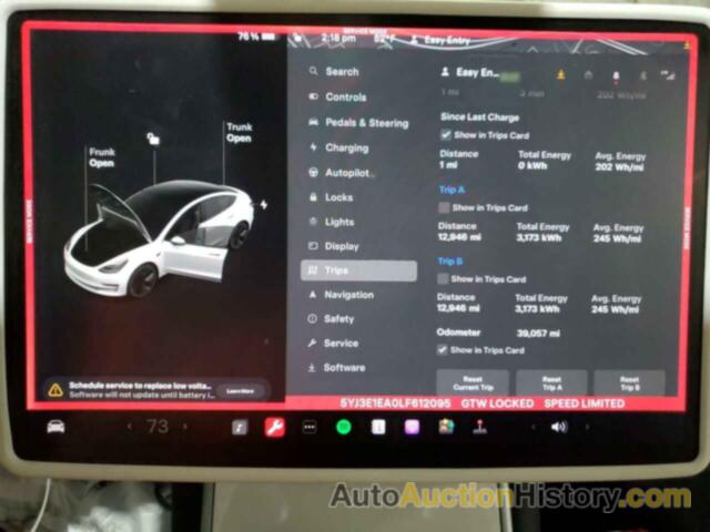 TESLA MODEL 3, 5YJ3E1EA0LF612095