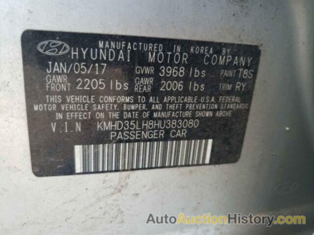 HYUNDAI ELANTRA, KMHD35LH8HU383080