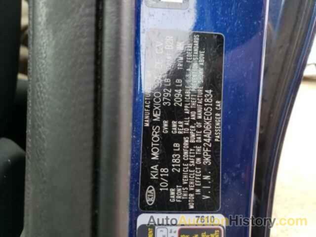 KIA FORTE FE, 3KPF24AD6KE051834