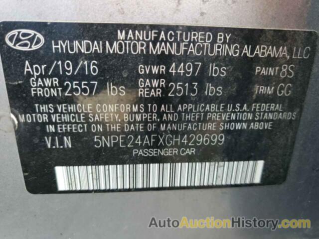 HYUNDAI SONATA SE, 5NPE24AFXGH429699