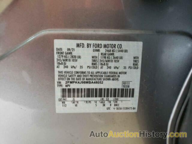 FORD EDGE SEL, 2FMPK4J98MBA48052