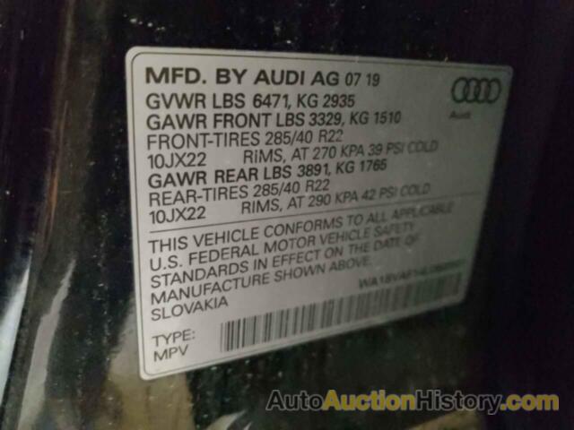 AUDI Q8 PREMIUM PLUS, WA1BVAF14LD000901