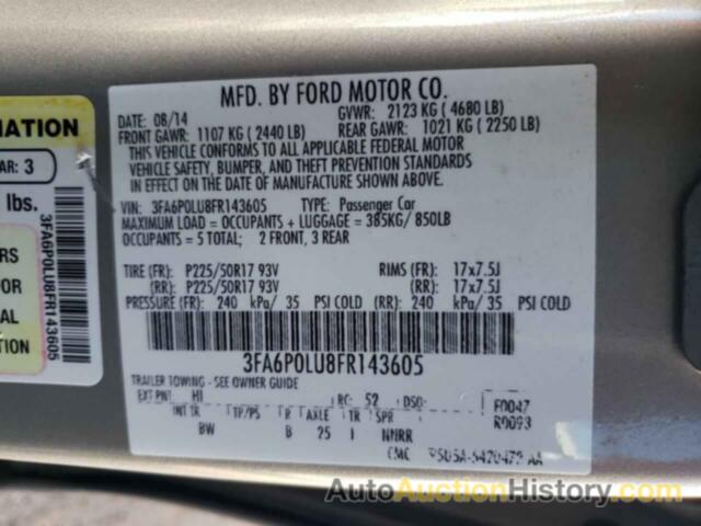 FORD FUSION SE HYBRID, 3FA6P0LU8FR143605