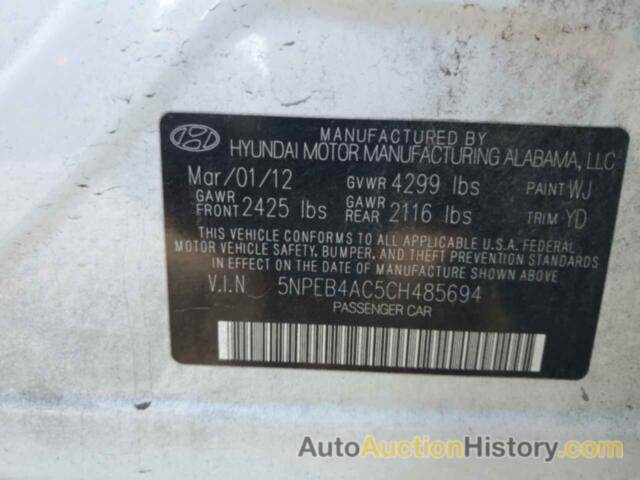 HYUNDAI SONATA GLS, 5NPEB4AC5CH485694