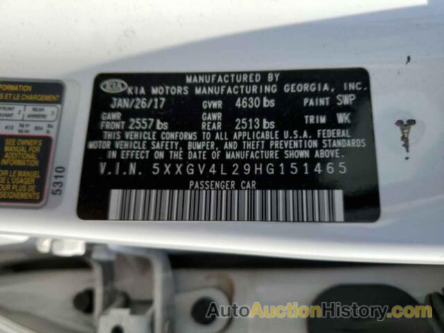 KIA OPTIMA SXL, 5XXGV4L29HG151465