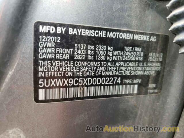 BMW X3 XDRIVE28I, 5UXWX9C5XD0D02274