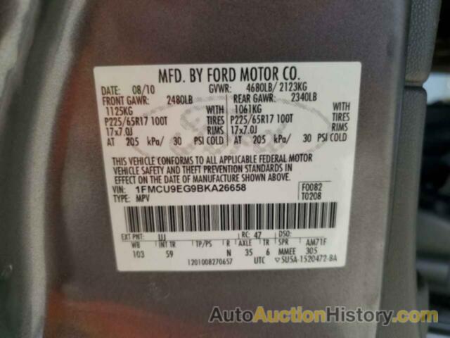 FORD ESCAPE LIMITED, 1FMCU9EG9BKA26658