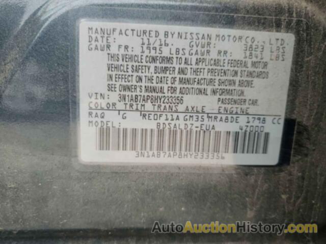 NISSAN SENTRA S, 3N1AB7AP8HY233356