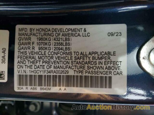 HONDA ACCORD EX, 1HGCY1F34RA002629