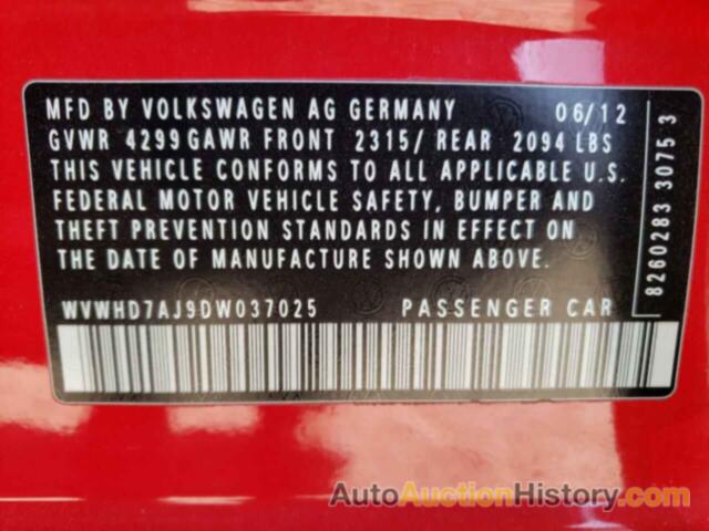 VOLKSWAGEN GTI, WVWHD7AJ9DW037025