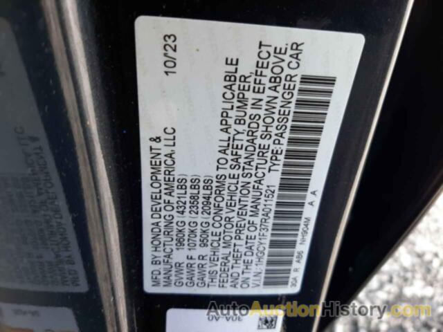 HONDA ACCORD EX, 1HGCY1F37RA011521