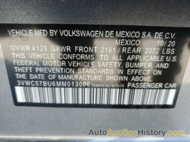 VOLKSWAGEN JETTA S, 3VWC57BU6MM013066