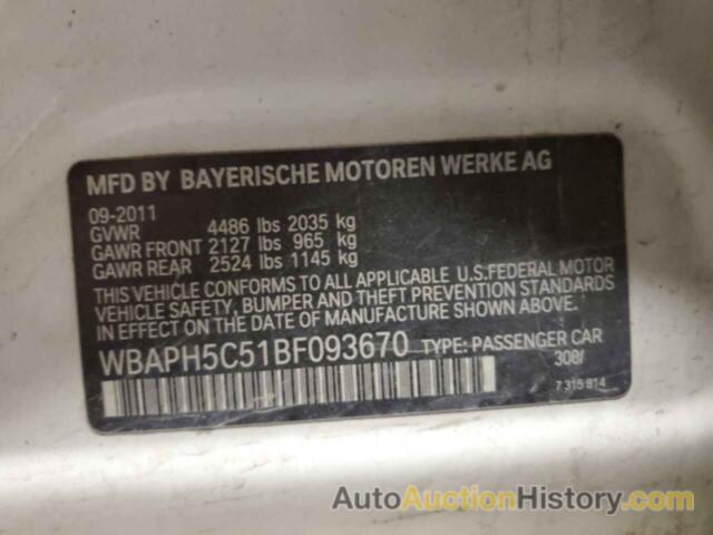 BMW 3 SERIES I SULEV, WBAPH5C51BF093670