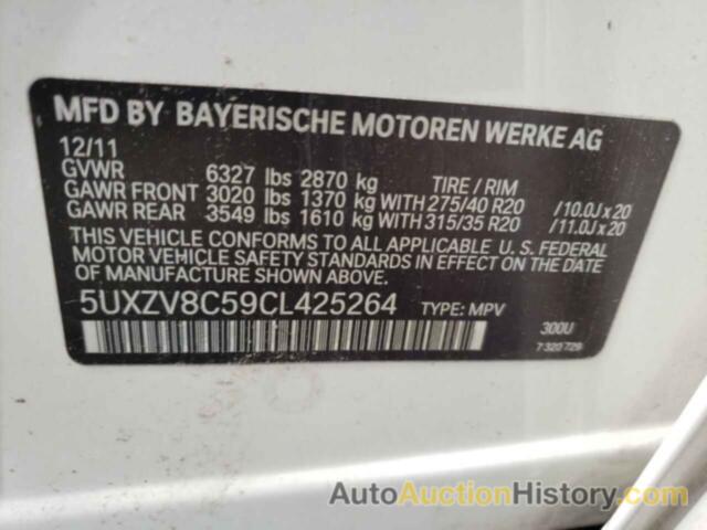 BMW X5 XDRIVE50I, 5UXZV8C59CL425264