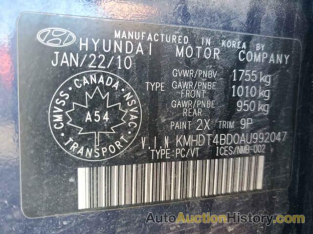 HYUNDAI ELANTRA GLS, KMHDT4BD0AU992047