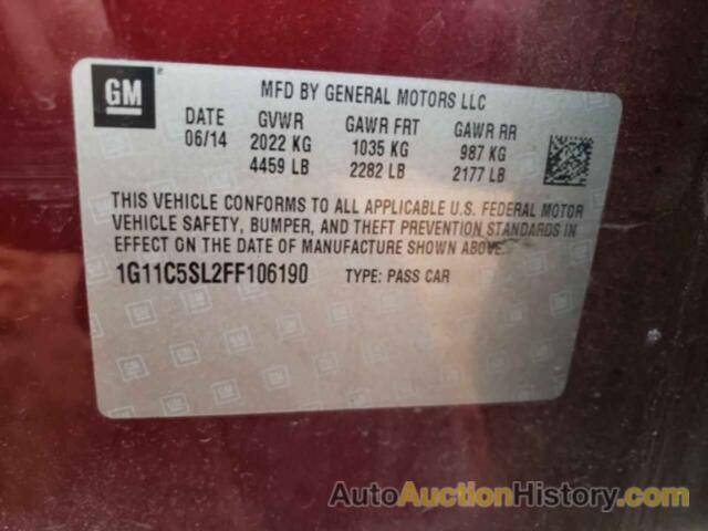 CHEVROLET MALIBU 1LT, 1G11C5SL2FF106190