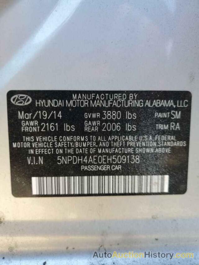 HYUNDAI ELANTRA SE, 5NPDH4AE0EH509138